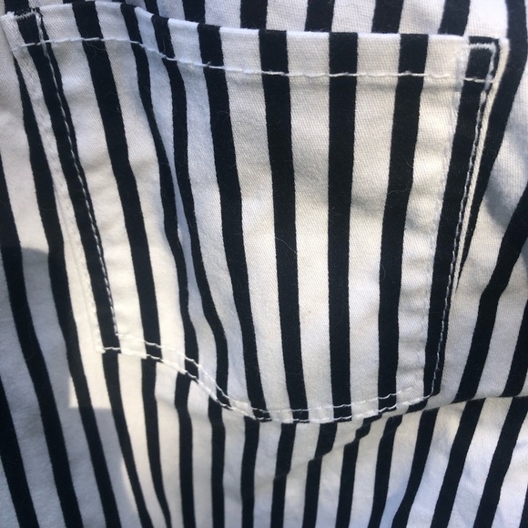 Tapered ankle pin striped cotton pants size  11 Low Waisted - Picture 3 of 7